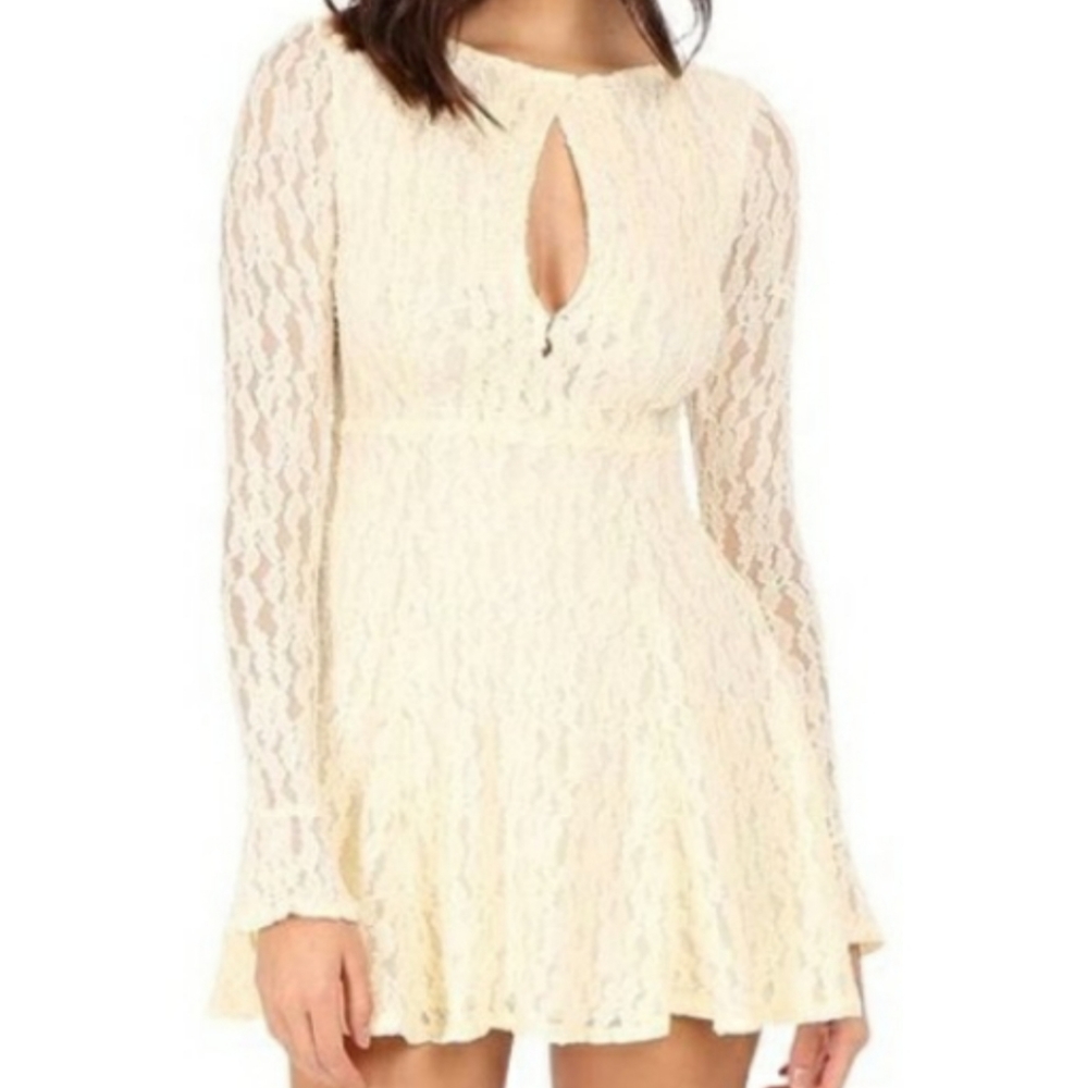 Free People “Teen Witch” Lace Mini Keyhole  Dress XS